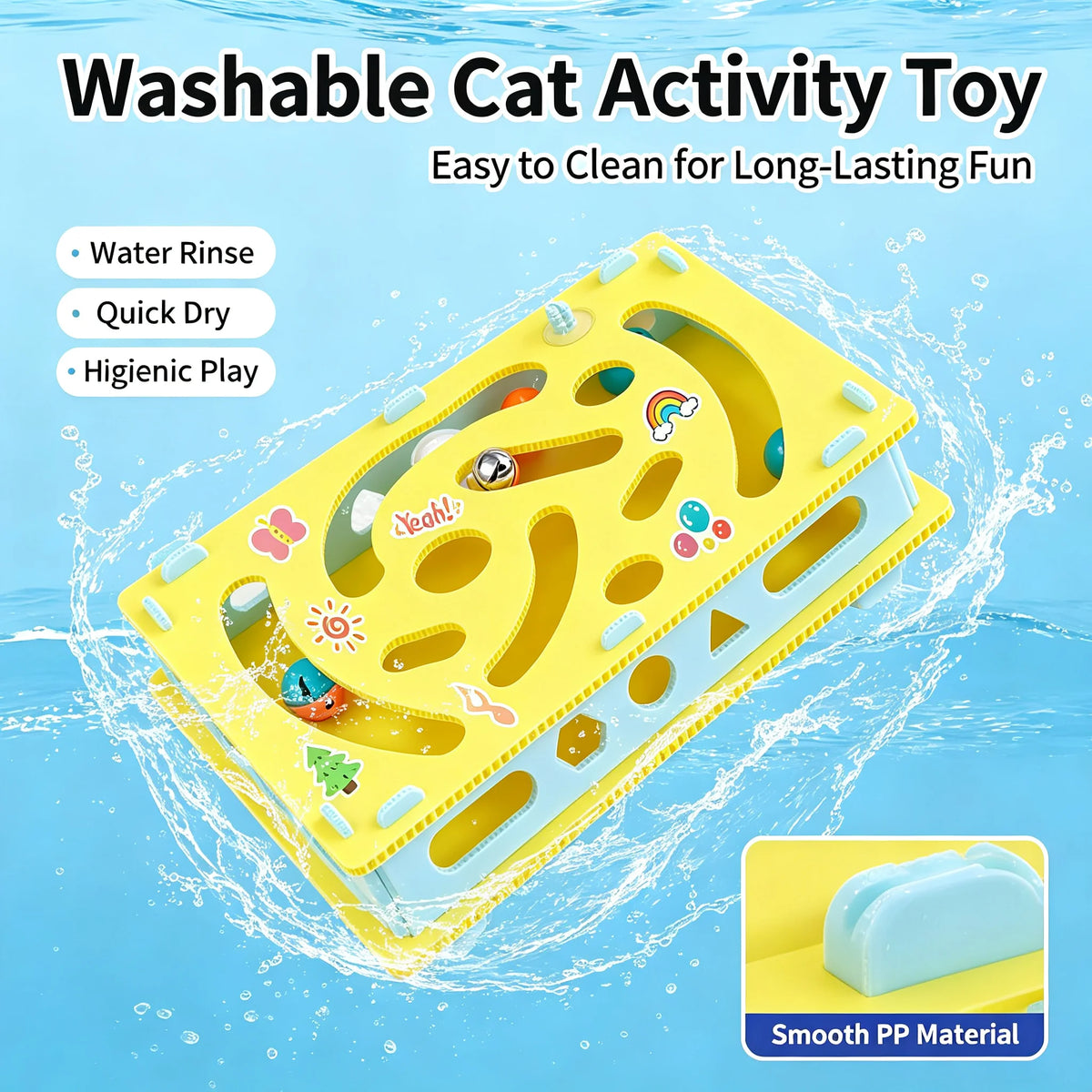 Cat Toy Digging Maze Game Bell Balls Spring Teaser Interactive Boredom Relief Exercise Pet Kitten Indoor Washable Multi Cat