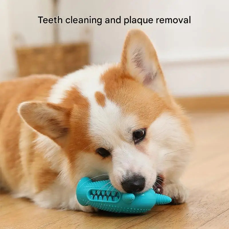 Dog Chew Toy Monster Squeaky Tooth Cleaning Teething Puppy Durable Soft Silicone Aggressive Chewers Easy Clean Pet Interactive