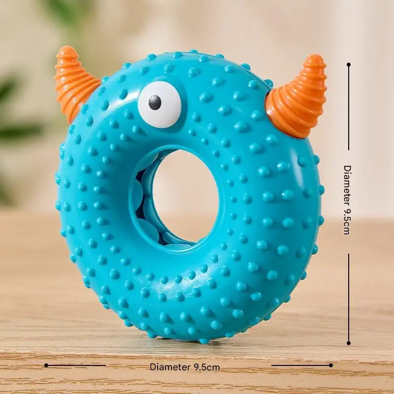 Dog Chew Toy Monster Squeaky Tooth Cleaning Teething Puppy Durable Soft Silicone Aggressive Chewers Easy Clean Pet Interactive