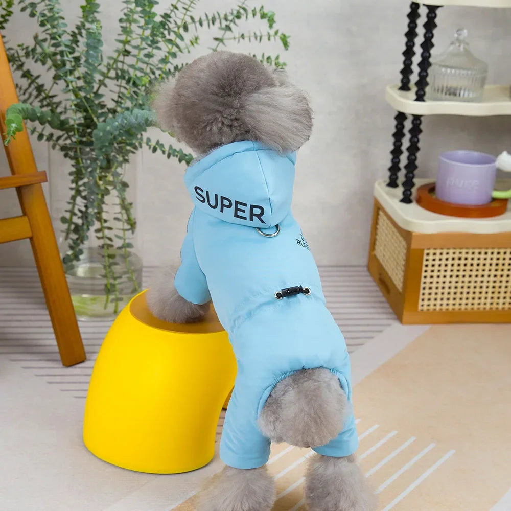 Thicken Warm Dog Jumpsuit Winter Small Dog Clothes for Chihuahua Coat Waterproof Hoodie Puppy Overalls Poodle Jacket Pet Apparel